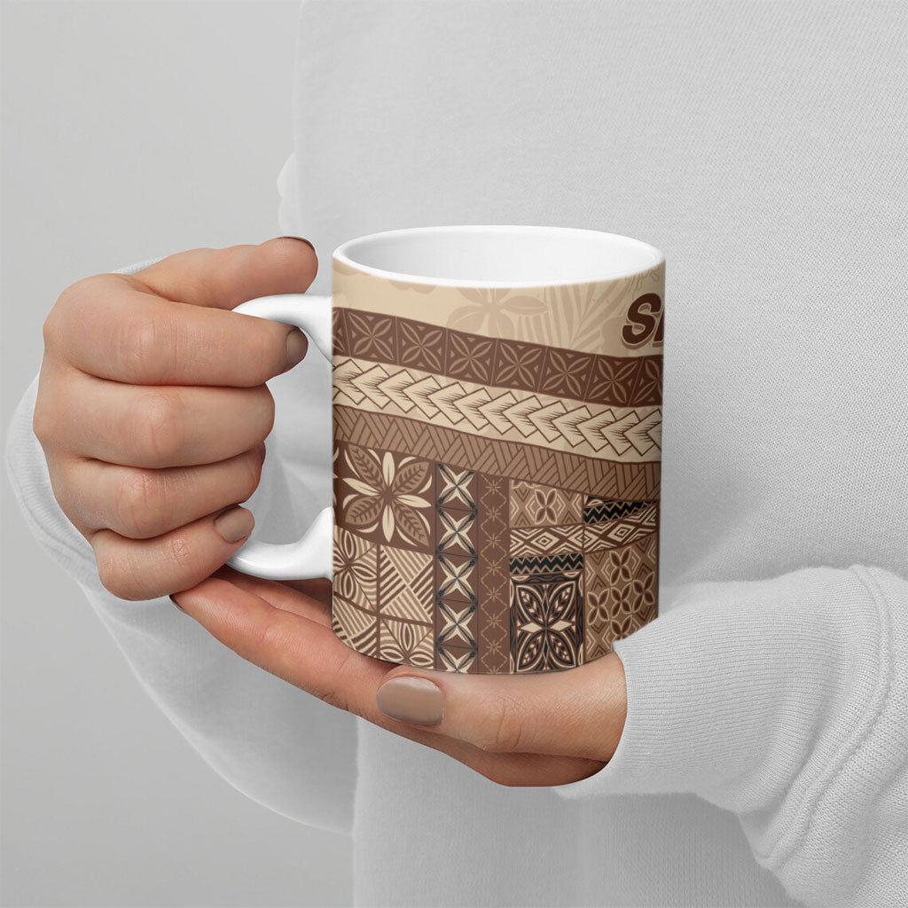 Samoa Mamanu Siapo Mocha Ceramic Mug Tatau Malie LT7 - Polynesian Pride