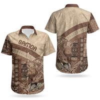 Samoa Mamanu Siapo Mocha Couples Matching Summer Maxi Dress and Hawaiian Shirt Tatau Malie LT7 - Polynesian Pride
