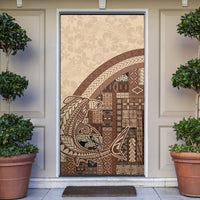 Samoa Mamanu Siapo Mocha Door Cover Tatau Malie LT7 Beige - Polynesian Pride