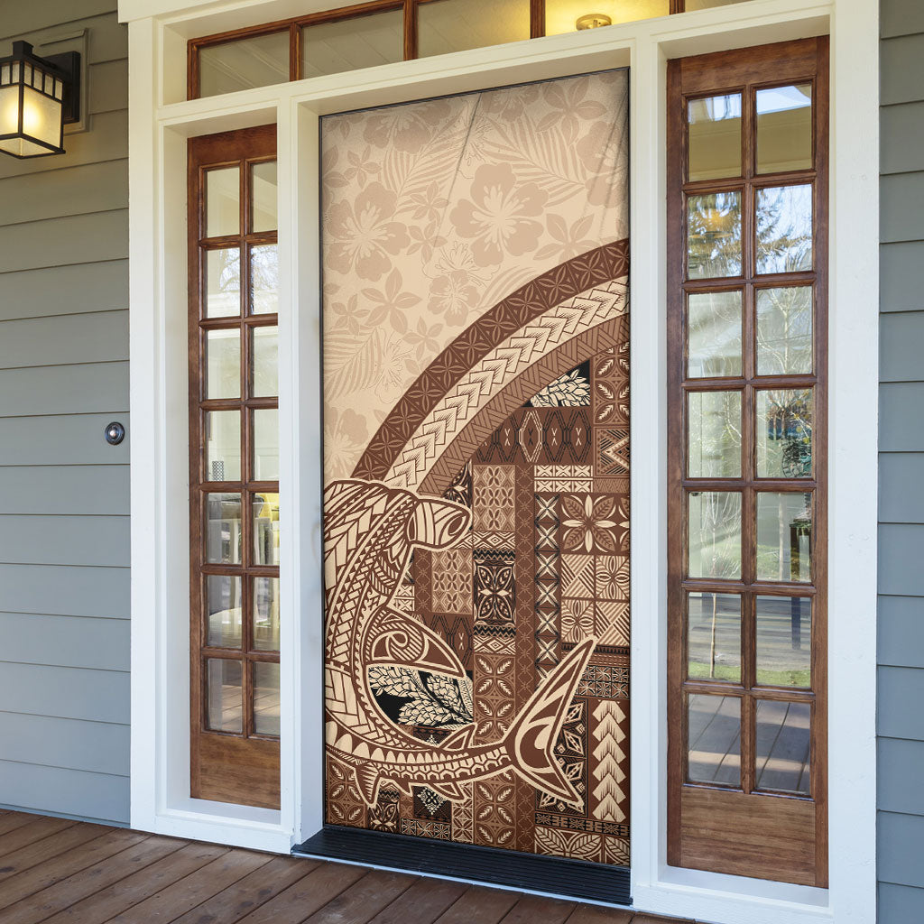 Samoa Mamanu Siapo Mocha Door Cover Tatau Malie LT7 - Polynesian Pride