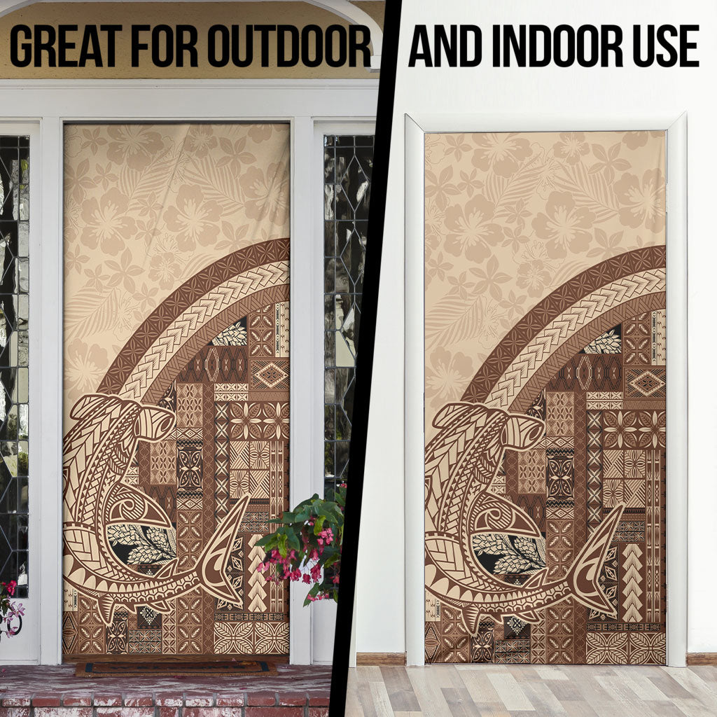Samoa Mamanu Siapo Mocha Door Cover Tatau Malie LT7 - Polynesian Pride