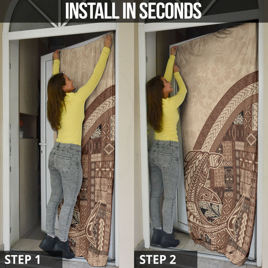 Samoa Mamanu Siapo Mocha Door Cover Tatau Malie LT7 - Polynesian Pride