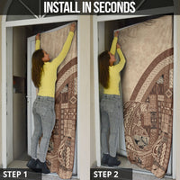 Samoa Mamanu Siapo Mocha Door Cover Tatau Malie LT7 - Polynesian Pride