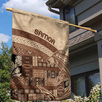 Samoa Mamanu Siapo Mocha Garden Flag Tatau Malie LT7 - Polynesian Pride