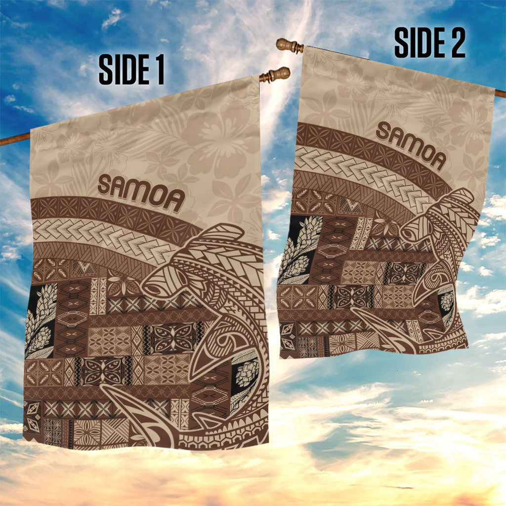 Samoa Mamanu Siapo Mocha Garden Flag Tatau Malie LT7 - Polynesian Pride