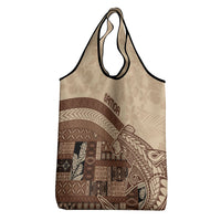 Samoa Mamanu Siapo Mocha Grocery Bag Tatau Malie LT7 - Polynesian Pride