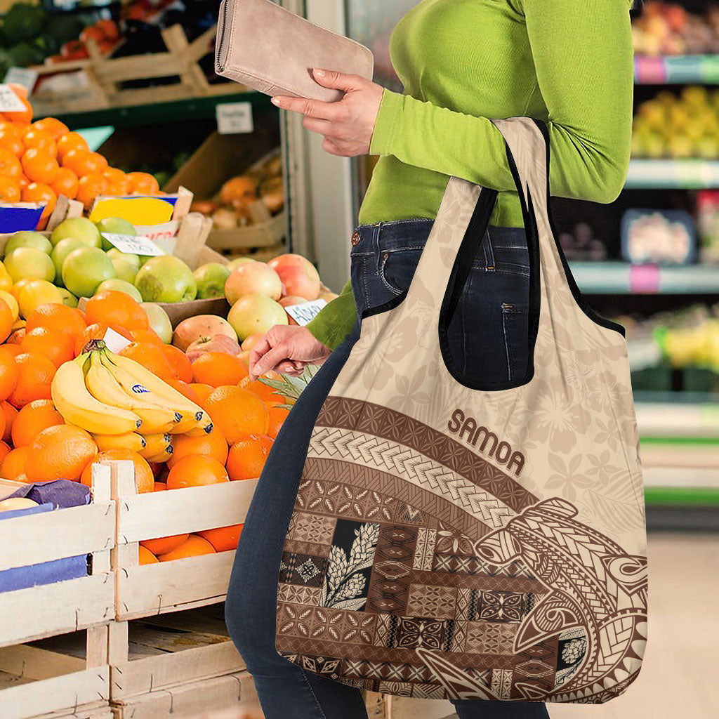Samoa Mamanu Siapo Mocha Grocery Bag Tatau Malie LT7 - Polynesian Pride
