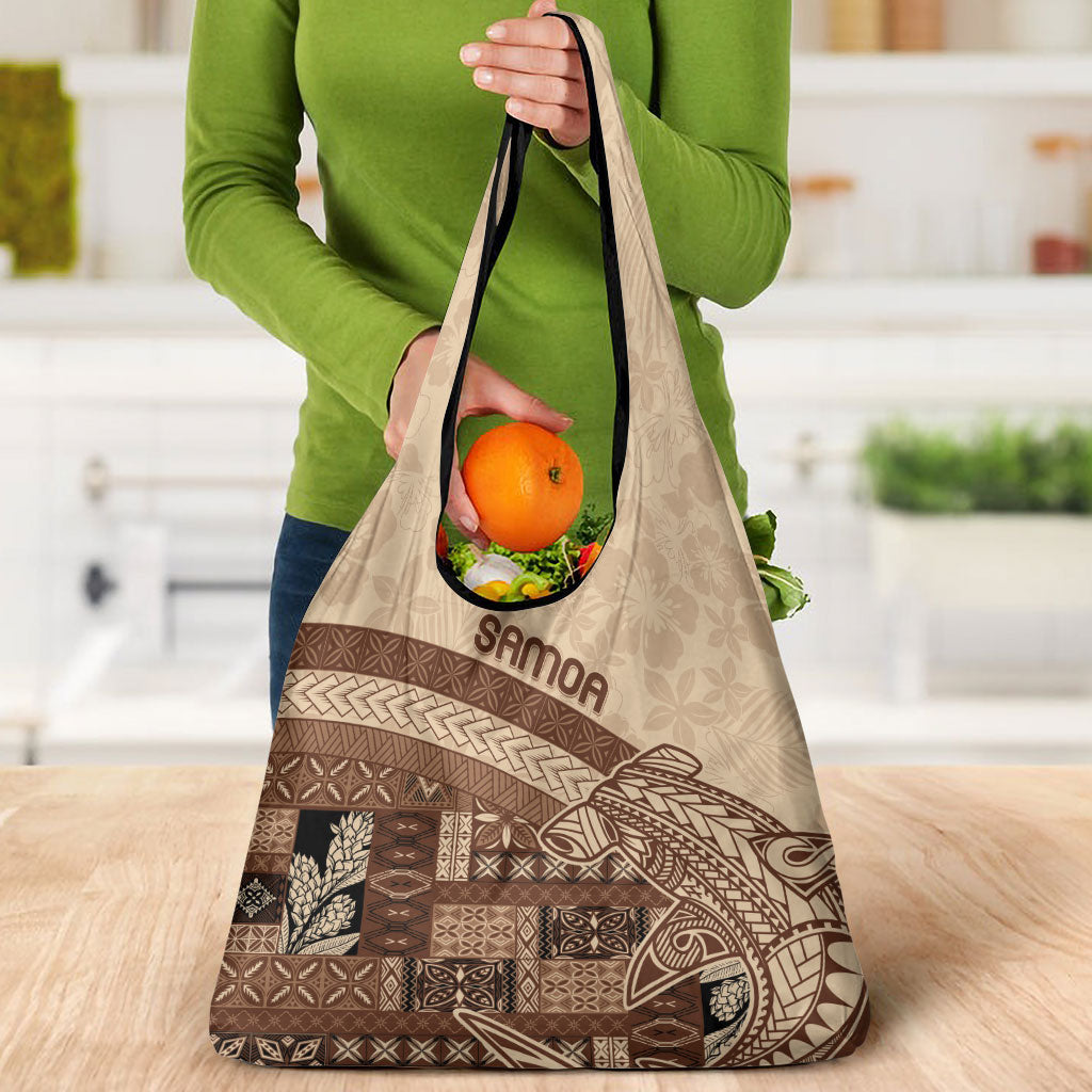 Samoa Mamanu Siapo Mocha Grocery Bag Tatau Malie LT7 - Polynesian Pride