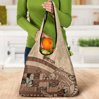 Samoa Mamanu Siapo Mocha Grocery Bag Tatau Malie LT7 - Polynesian Pride
