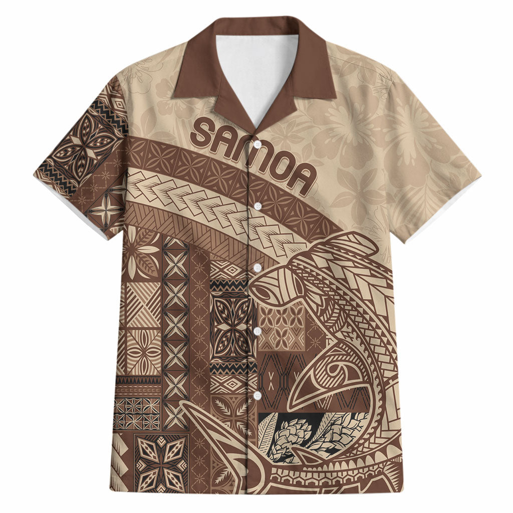 Samoa Mamanu Siapo Mocha Hawaiian Shirt Tatau Malie LT7 Beige - Polynesian Pride