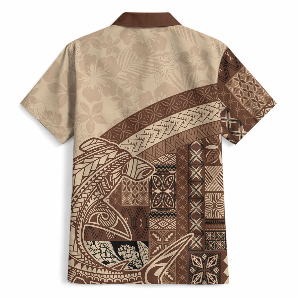 Samoa Mamanu Siapo Mocha Hawaiian Shirt Tatau Malie LT7 - Polynesian Pride