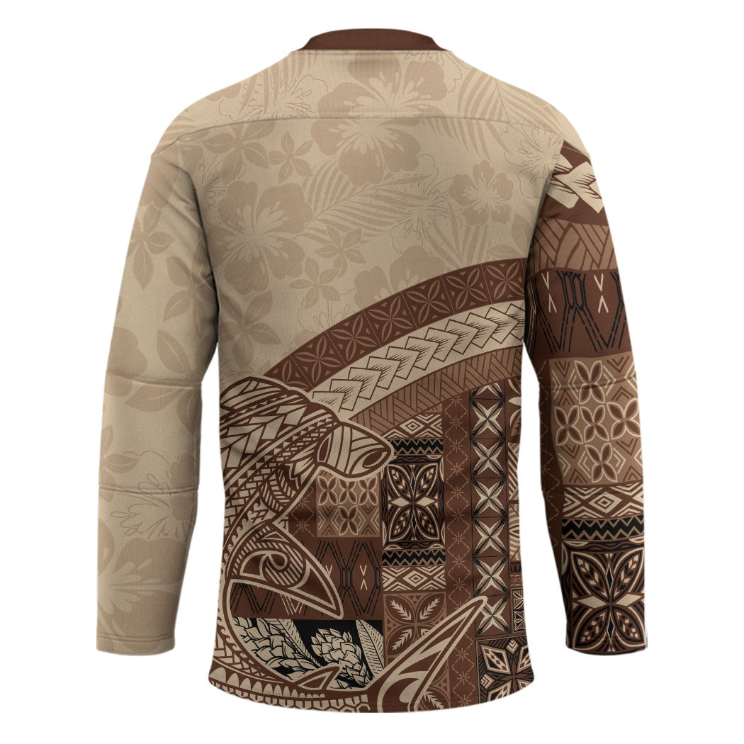 Samoa Mamanu Siapo Mocha Hockey Jersey Tatau Malie LT7 - Polynesian Pride