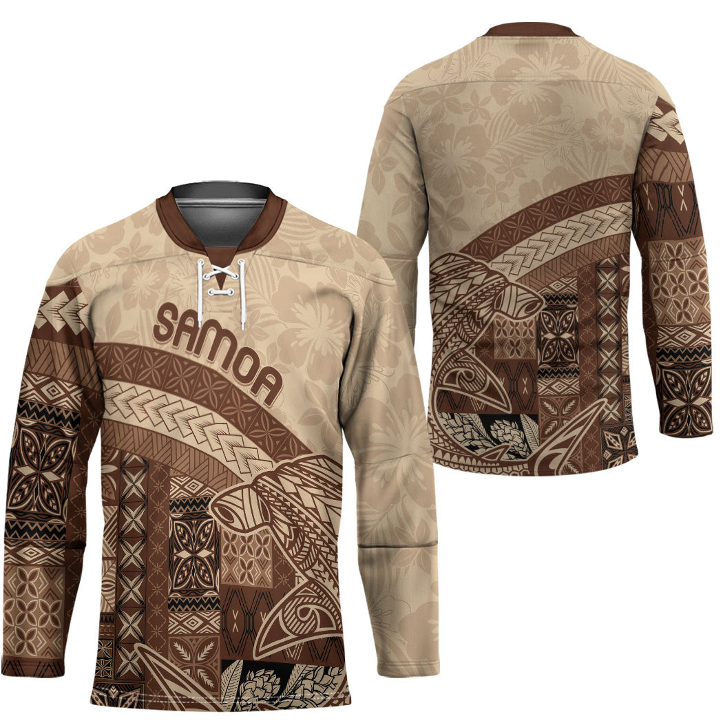 Samoa Mamanu Siapo Mocha Hockey Jersey Tatau Malie LT7 - Polynesian Pride
