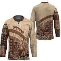 Samoa Mamanu Siapo Mocha Hockey Jersey Tatau Malie LT7 - Polynesian Pride