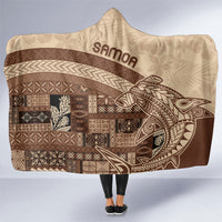 Samoa Mamanu Siapo Mocha Hooded Blanket Tatau Malie LT7 One Size Beige - Polynesian Pride
