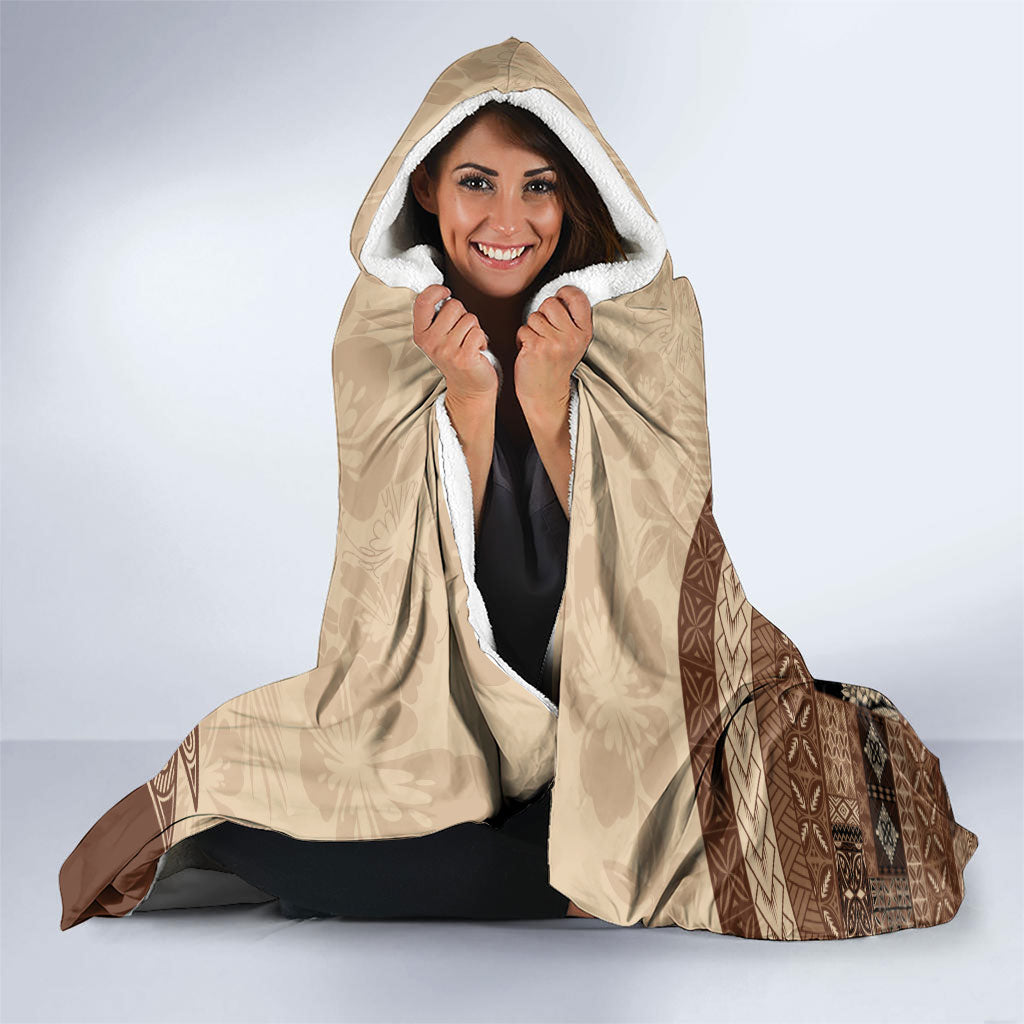 Samoa Mamanu Siapo Mocha Hooded Blanket Tatau Malie LT7 - Polynesian Pride