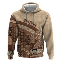 Samoa Mamanu Siapo Mocha Hoodie Tatau Malie LT7 Pullover Hoodie Beige - Polynesian Pride