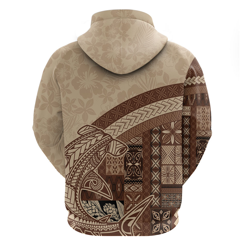 Samoa Mamanu Siapo Mocha Hoodie Tatau Malie LT7 - Polynesian Pride