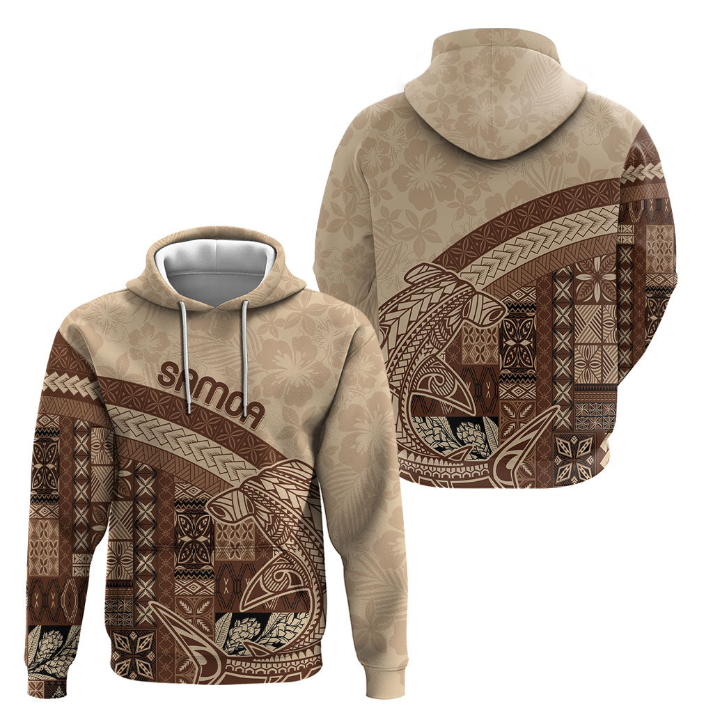 Samoa Mamanu Siapo Mocha Hoodie Tatau Malie LT7 - Polynesian Pride