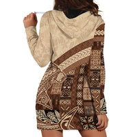Samoa Mamanu Siapo Mocha Hoodie Dress Tatau Malie LT7 - Polynesian Pride