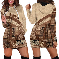 Samoa Mamanu Siapo Mocha Hoodie Dress Tatau Malie LT7 - Polynesian Pride