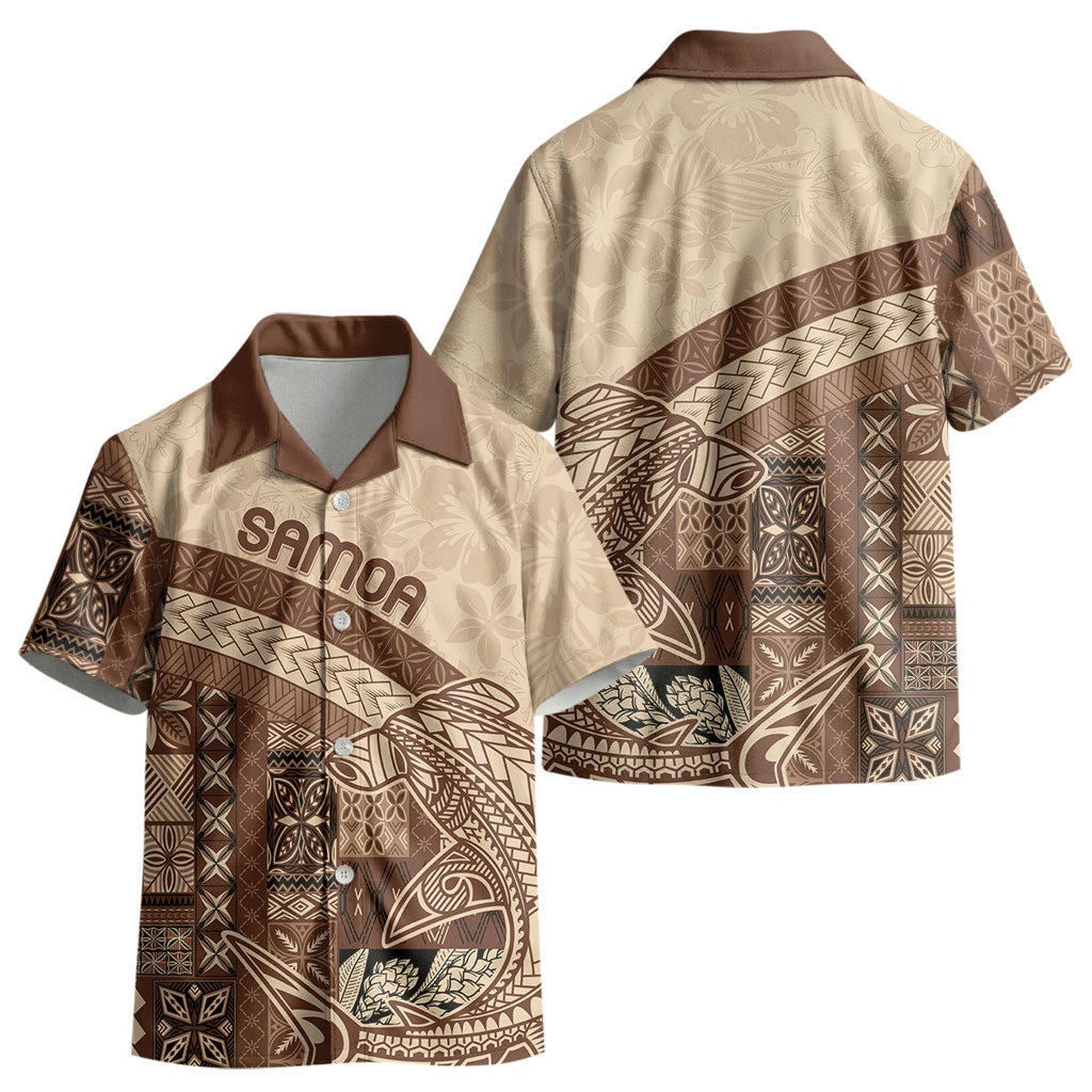 Samoa Mamanu Siapo Mocha Kid Hawaiian Shirt Tatau Malie LT7 - Polynesian Pride