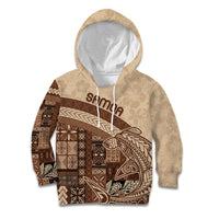 Samoa Mamanu Siapo Mocha Kid Hoodie Tatau Malie LT7 Hoodie Beige - Polynesian Pride