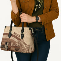 Samoa Mamanu Siapo Mocha Leather Bag Tatau Malie LT7 - Polynesian Pride
