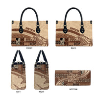 Samoa Mamanu Siapo Mocha Leather Bag Tatau Malie LT7 - Polynesian Pride