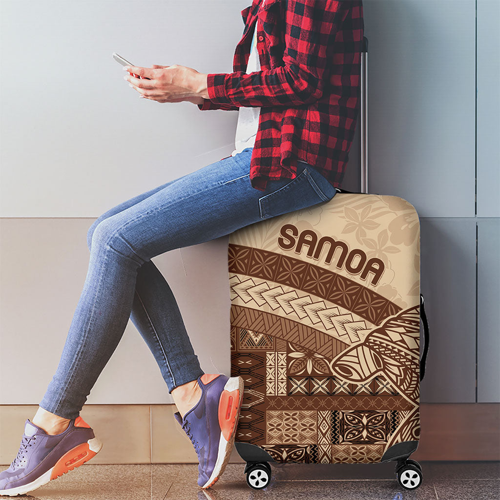 Samoa Mamanu Siapo Mocha Luggage Cover Tatau Malie LT7 - Polynesian Pride