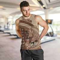 Samoa Mamanu Siapo Mocha Men Tank Top Tatau Malie LT7 Beige - Polynesian Pride