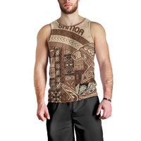 Samoa Mamanu Siapo Mocha Men Tank Top Tatau Malie LT7 - Polynesian Pride