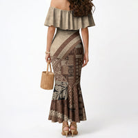 Samoa Mamanu Siapo Mocha Mermaid Dress Tatau Malie LT7 - Polynesian Pride
