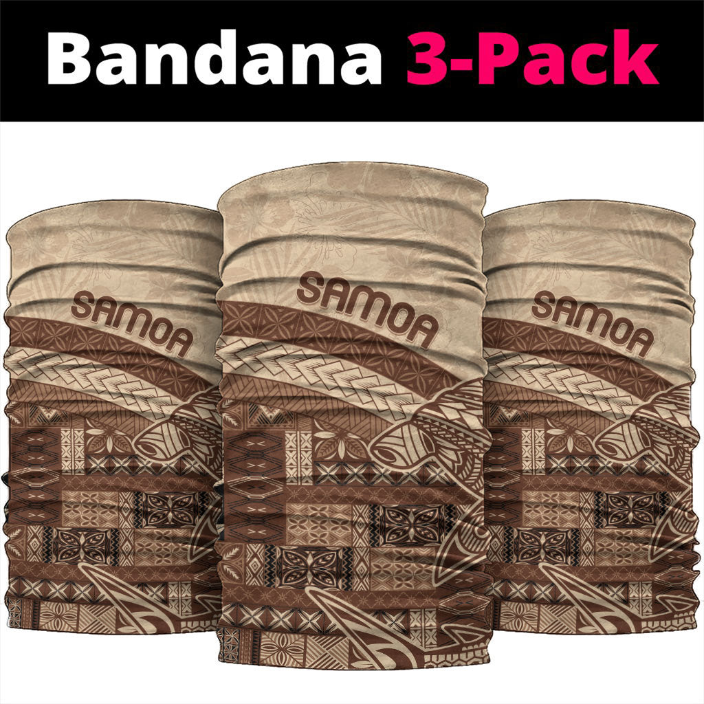 Samoa Mamanu Siapo Mocha Neck Gaiter Tatau Malie LT7 package One Size: 25*50cm Beige - Polynesian Pride