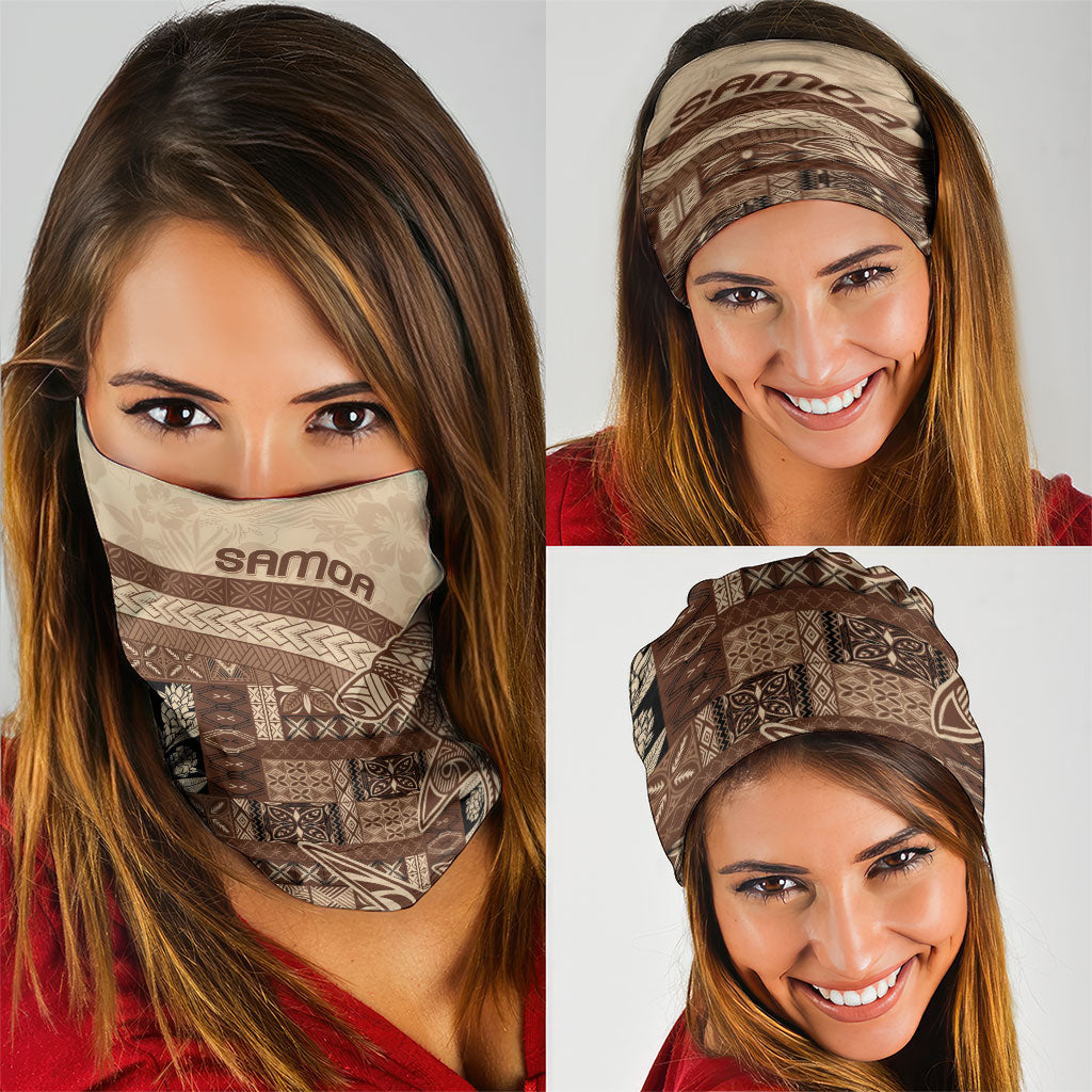 Samoa Mamanu Siapo Mocha Neck Gaiter Tatau Malie LT7 - Polynesian Pride