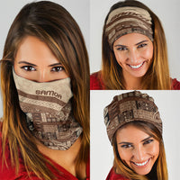 Samoa Mamanu Siapo Mocha Neck Gaiter Tatau Malie LT7 - Polynesian Pride
