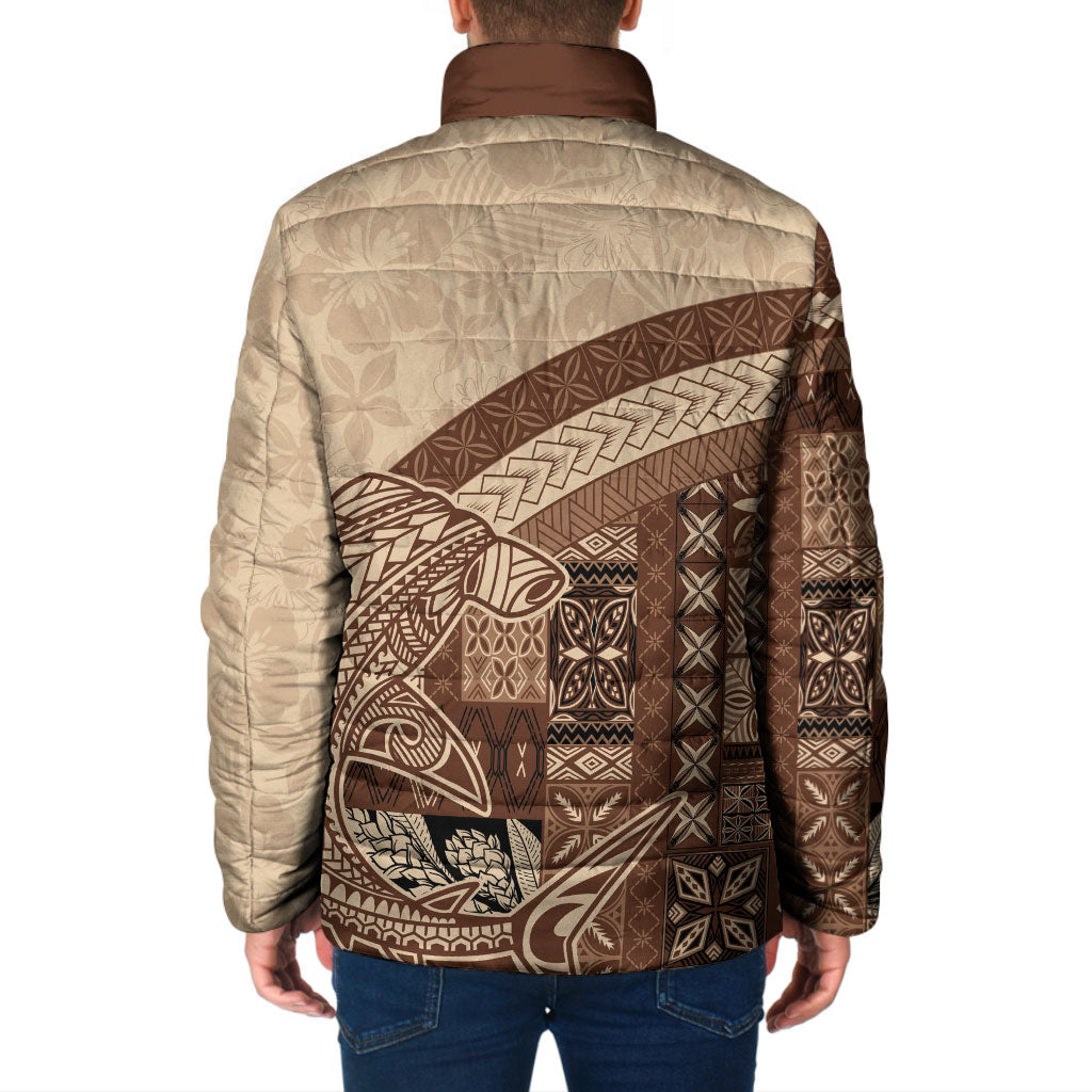 Samoa Mamanu Siapo Mocha Padded Jacket Tatau Malie LT7 - Polynesian Pride