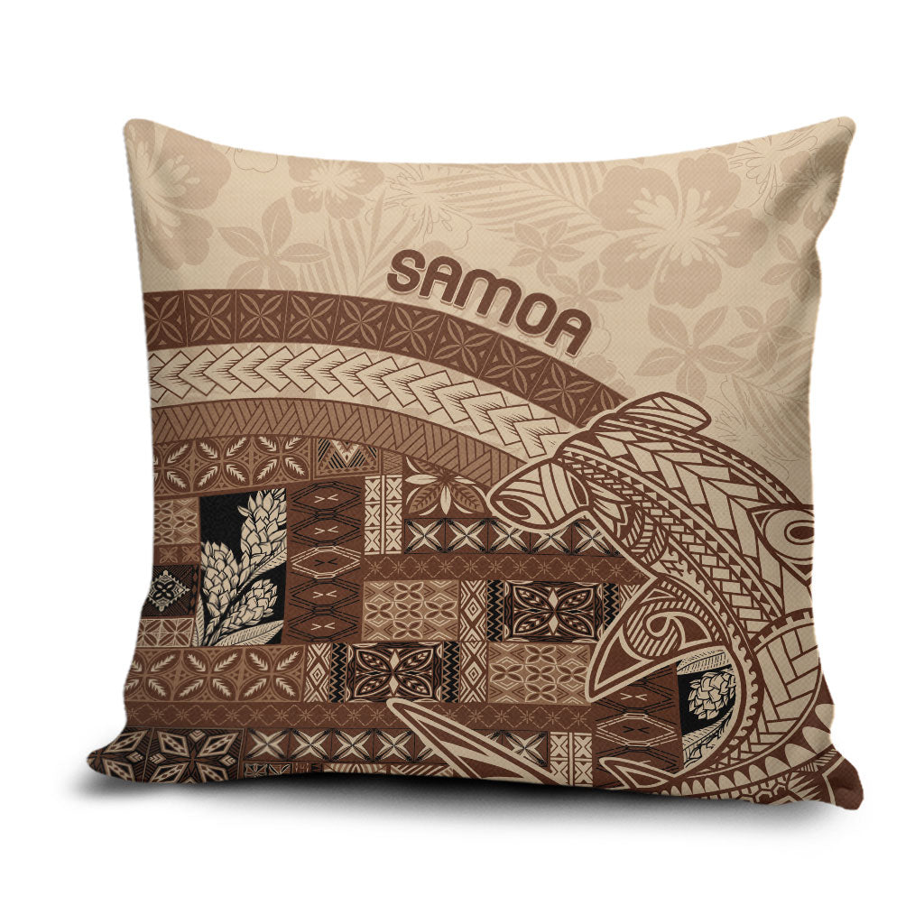 Samoa Mamanu Siapo Mocha Pillow Cover Tatau Malie LT7 Beige - Polynesian Pride
