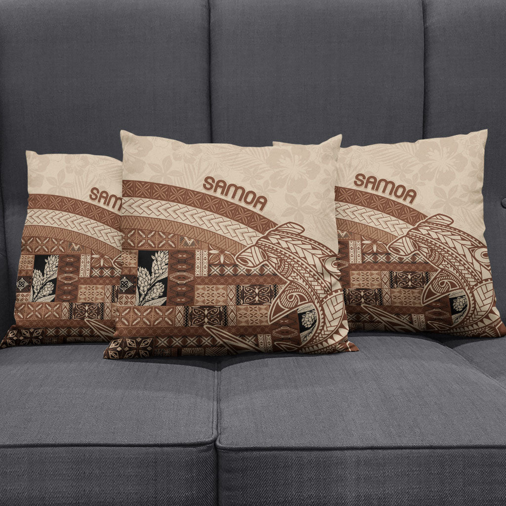 Samoa Mamanu Siapo Mocha Pillow Cover Tatau Malie LT7 - Polynesian Pride