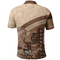 Samoa Mamanu Siapo Mocha Polo Shirt Tatau Malie LT7 - Polynesian Pride