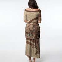 Samoa Mamanu Siapo Mocha Puletasi Tatau Malie LT7 - Polynesian Pride