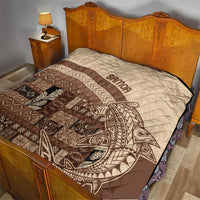 Samoa Mamanu Siapo Mocha Quilt Tatau Malie LT7 - Polynesian Pride
