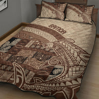 Samoa Mamanu Siapo Mocha Quilt Bed Set Tatau Malie LT7 - Polynesian Pride