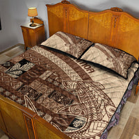 Samoa Mamanu Siapo Mocha Quilt Bed Set Tatau Malie LT7 - Polynesian Pride