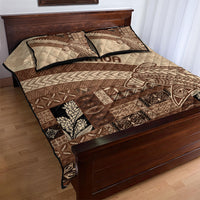 Samoa Mamanu Siapo Mocha Quilt Bed Set Tatau Malie LT7 - Polynesian Pride