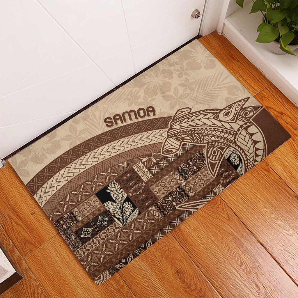 Samoa Mamanu Siapo Mocha Rubber Doormat Tatau Malie LT7 - Polynesian Pride