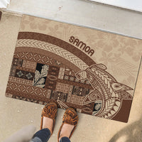 Samoa Mamanu Siapo Mocha Rubber Doormat Tatau Malie LT7 - Polynesian Pride