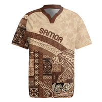 Samoa Mamanu Siapo Mocha Rugby Jersey Tatau Malie LT7 Beige - Polynesian Pride