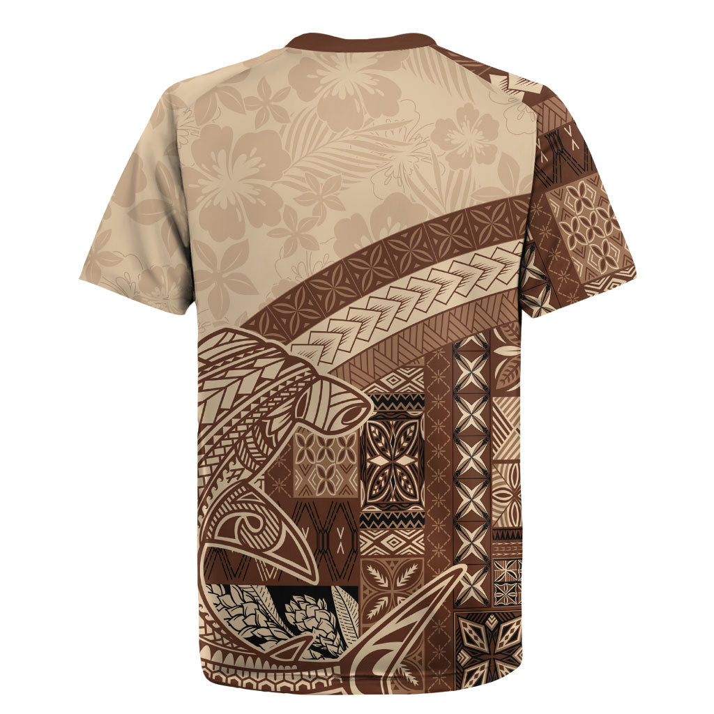 Samoa Mamanu Siapo Mocha Rugby Jersey Tatau Malie LT7 - Polynesian Pride