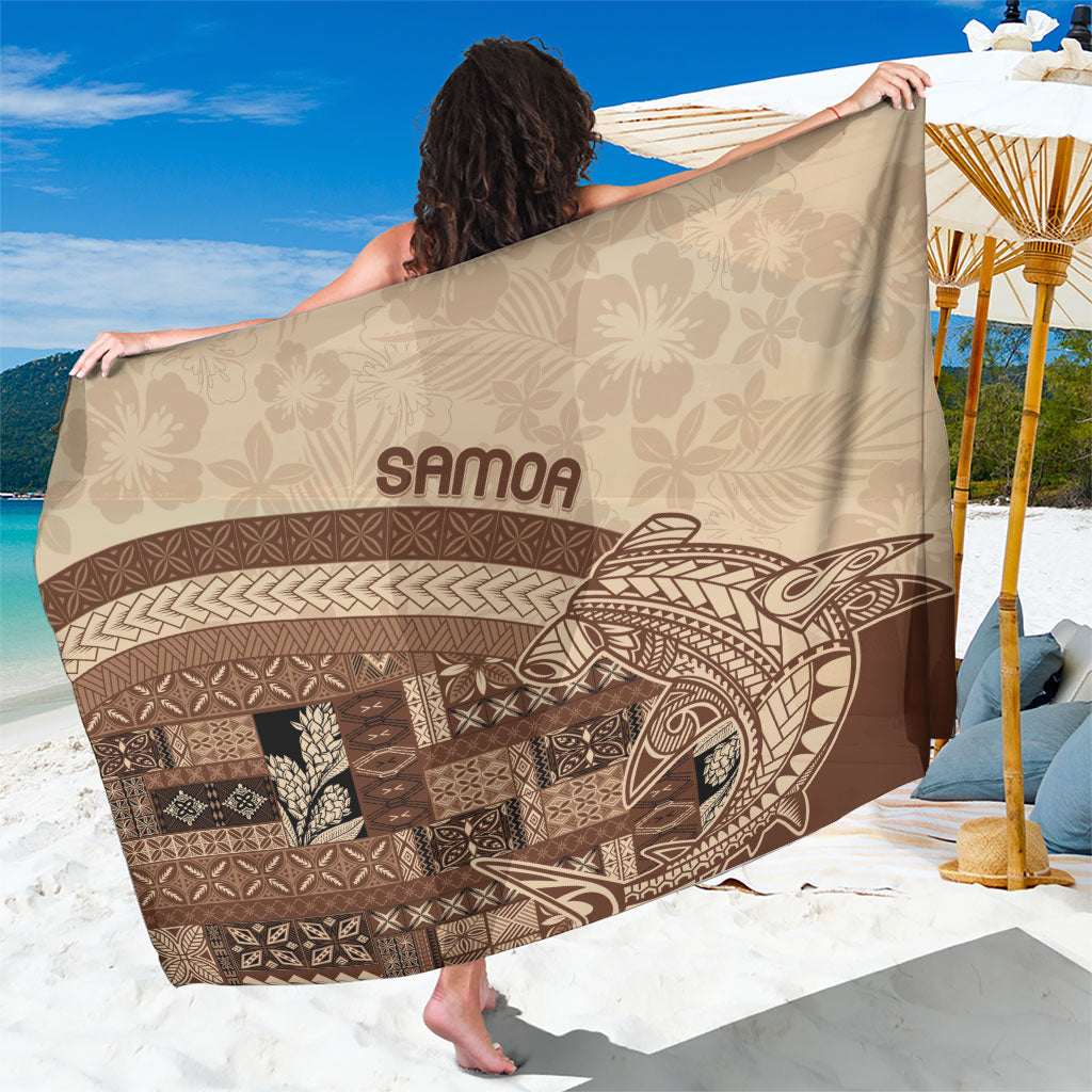 Samoa Mamanu Siapo Mocha Sarong Tatau Malie LT7 One Size 44 x 66 inches Beige - Polynesian Pride